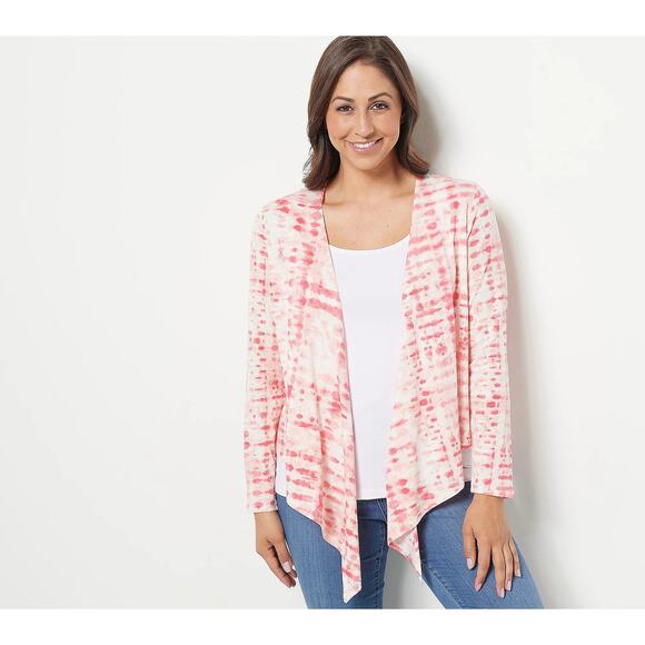 Belle by Kim Gravel Other - LARGE CORAL ABSTRACT A475783 Belle by Kim Gravel Slub Knit Shrug